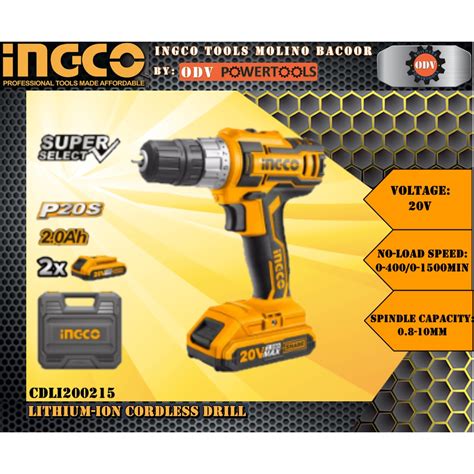 Ingco CDLI200215 20V Lithium Ion Cordless Drill P20S SUPER SELECT With