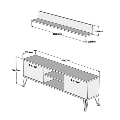 Tv unit Meliray pakoworld melamine white 150x30x50 6cm κυπρος