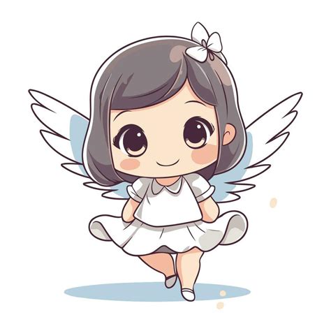 Cute little angel girl. Vector illustration isolated on white background. 33484934 Vector Art at ...