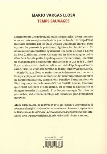 Temps Sauvages De Mario Vargas Llosa Grand Format Livre Decitre