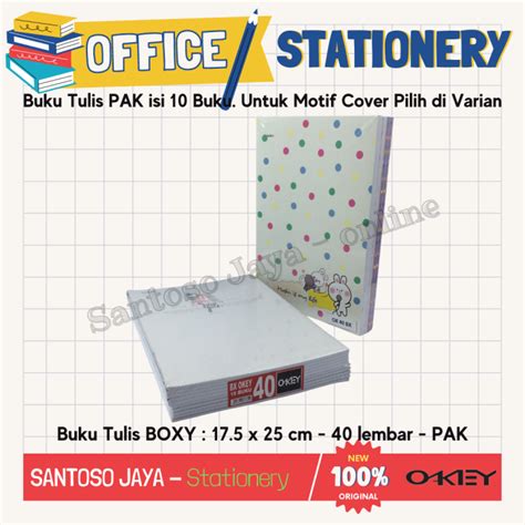 Buku Tulis Boxy OKEY By Kiky 40 Lembar B5 17 5x25 Cm PAK 10 Buku