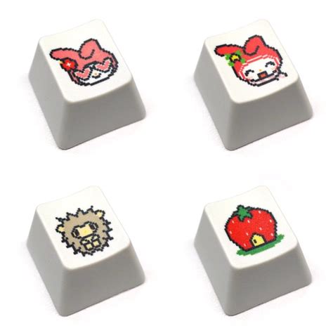 Cute Artisan Sanrio Characters Keycaps Kuromi And The Melody Pbt