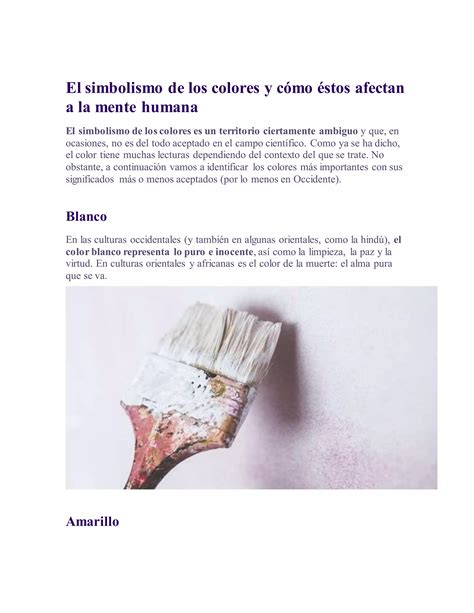 El Simbolismo De Los Colores Y Como Estos Afectan A La Mente Humana Pdf