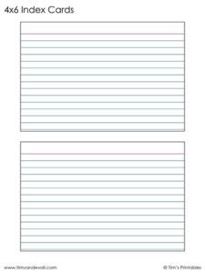 Printable Index Card Templates X And X Blank Pdfs