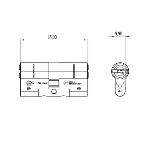 M C Cilinderslot Minos SKG Met Kerntrekbeveiliging