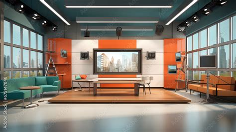 News Studio. Backdrop for TV shows.TV studio. News studio. The perfect ...