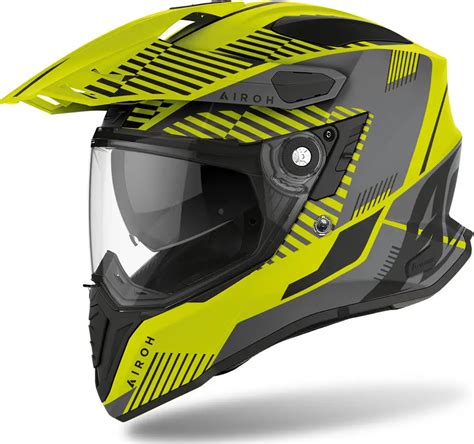 Casco Integrale Touring Airoh Commander Boost In Fibra Giallo Opaco