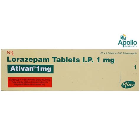 Ativan 1 Mg Tablet 30s Price Uses Side Effects Composition Apollo