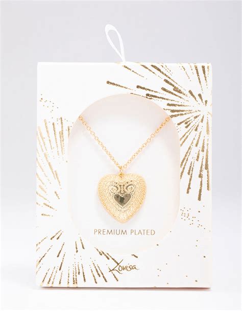 Gold Plated Heart Pendant Necklace Lovisa