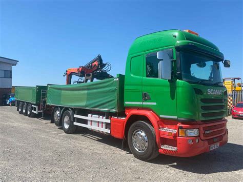 SCANIA G450 6X2 DROPSIDE CRANE DRAWBAR OUTFIT 2016 WP16 TRZ Fleetex