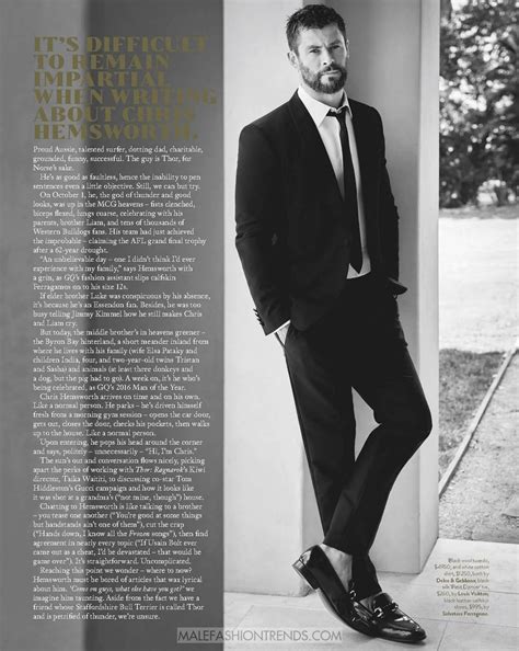 Chris Hemsworth Para Gq Australia Men Of The Year Issue