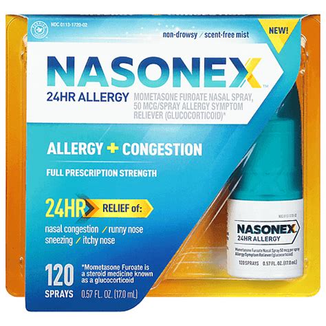 Nasonex Nasal Spray Allergy Congestion Full Prescription Strength