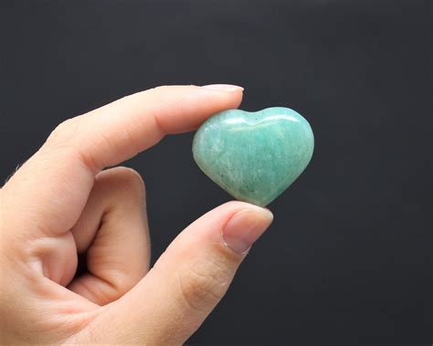 Amazonite Heart Stone Crystal Heart Carved Gemstone Heart Pocket