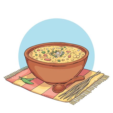 Dibujado a mano deliciosa ilustración de locro Vector Gratis