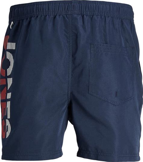 Jack Jones Plus Size Zwemshort Heren Splicelogo Navy Blauw Maat