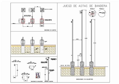 Asta De Bandera En Autocad Descargar Cad Kb Bibliocad