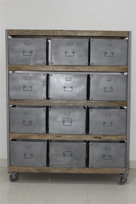 Industrial Chest Of Drawers On Wheels Vintage Industrial Iron Metal 12 Drawers Storage Cabinet