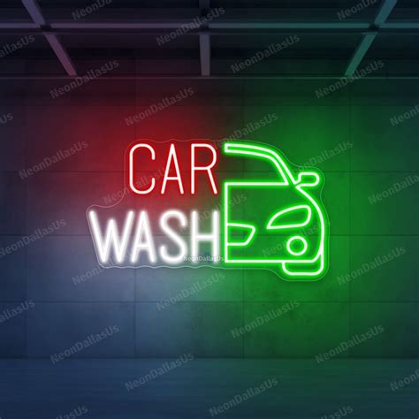 Car Wash Neon Sign Car Wash Garage Led Lights Custom Car Cleaning Sign