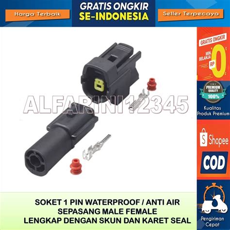 Jual SOCKET SOKET CONNECTOR KONEKTOR Waterproof Anti Air 1 Pin Male