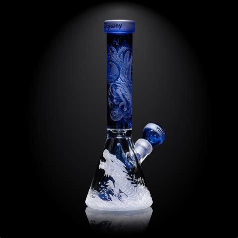 Blood Feud 11″ Beaker Bong with Collins Perc - Milkyway Glass