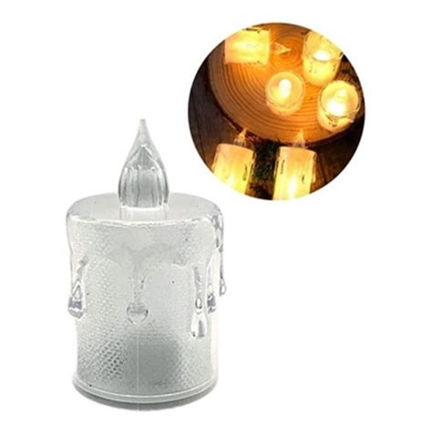 Kit 6 Velas Led Luxo Em Acrílico Decorativas Festa 7 Cm Elo7