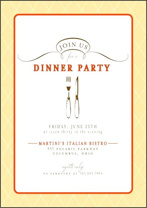 Formal Dinner Party Invitation Template Wmmfitness