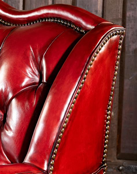 Oakley Red Leather Sofa | Fine Furniture | Adobe Interiors