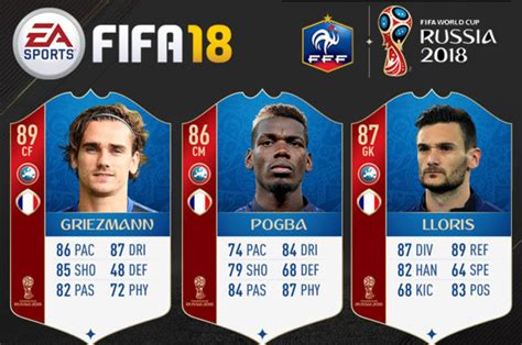 Fifa 18 World Cup Ratings France Fut Mode Stats Revealed Ahead Of Ea