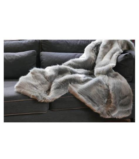 Couvre Lit Fausse Fourrure Luxe Gris Chartreux 250 X 250 Cm