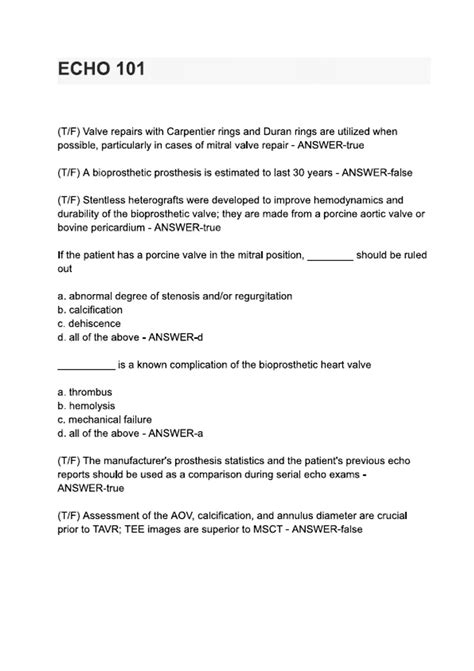 ECHO 101 EXAM QUESTIONS AND ANSWERS 2024/2025 - Electrocardiography