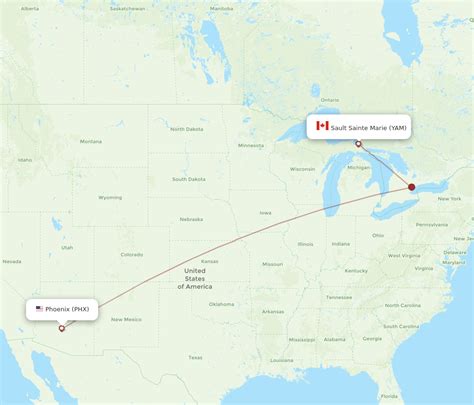 All Flight Routes From Sault Ste Marie To Phoenix Yam To Phx Flight