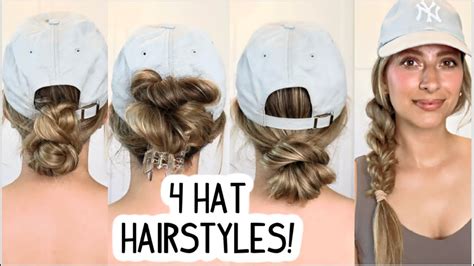 4 Easy Hat Hairstyles Medium And Long Hairstyle Summer Hairstyles