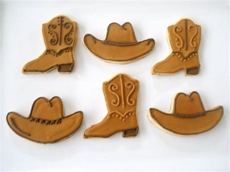 1 Dzn Cowboy Boot And Hat Cookies Etsy Cowboy Cookies Fancy