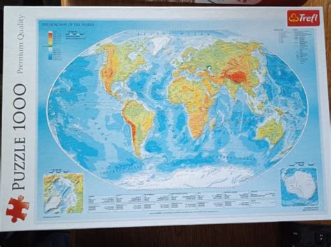 U O One Puzzle Trefl Mapa Fizyczna Wiata Ele Allegro Pl