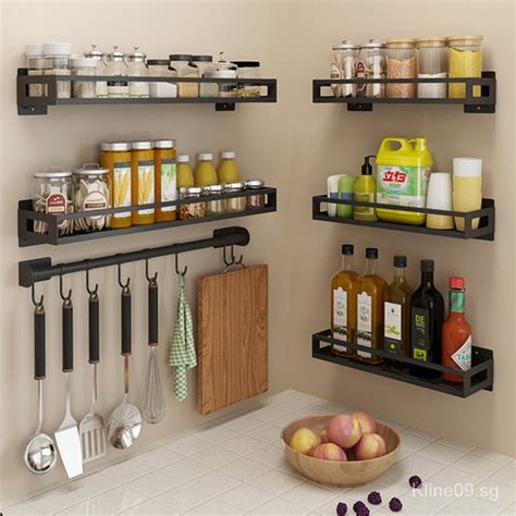 Klinekitchen Spice Rack Punch Free Stainless Steel Kitchen Wall