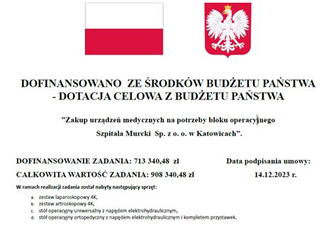 Zakupy dofinansowane z budżetu państwa