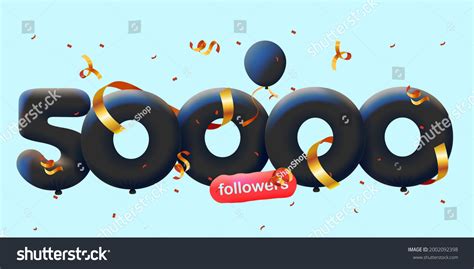 Banner 50000 Followers Thank You Form Stock Vector Royalty Free