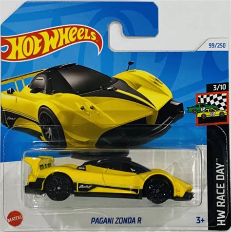 HOT WHEELS PAGANI Zonda R Yellow J Case Short Card