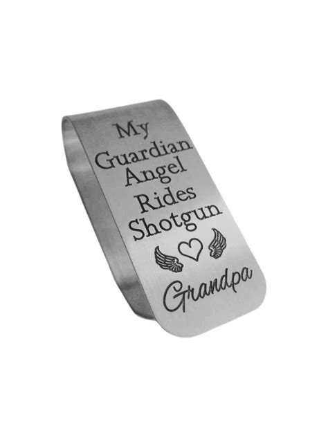 Guardian Angel Car Visor Clip Engraved Aluminum Visor Clip Gift For