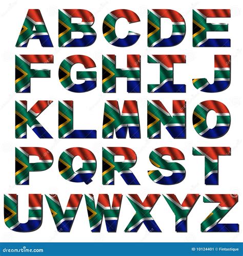 South Africa Flag Font Stock Image - Image: 10124401