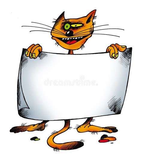 Funny cat stock illustration. Illustration of sketch, kitten - 3363340