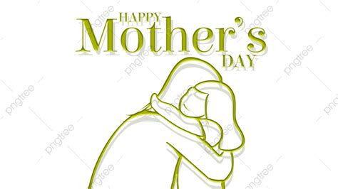 Mother Draw Line Png Image Mothers Day Abstract Green Line Drawing