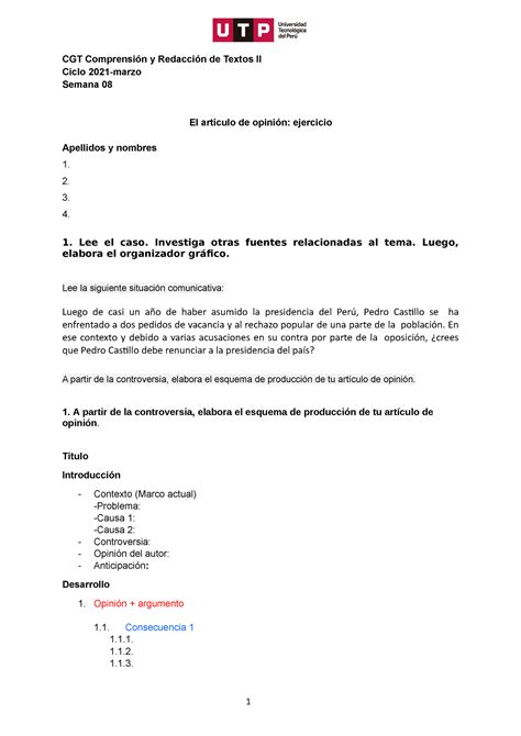 S08 B Esquema de redacción ejercicio formato 1 CGT Comprensión y