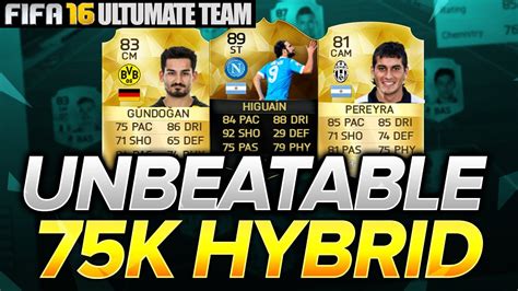 UNBEATABLE 75K SQUAD BUILDER OVERPOWERED SWEATY TEAM FIFA 16 FUT 16