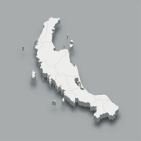 3d isometric map Southern Region of Thailand 35302704 Vector Art at ...