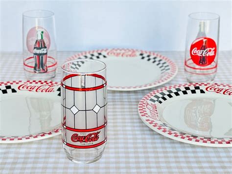 Vintage Coca-cola Stained Glass and Logo Glass 1999 - Etsy