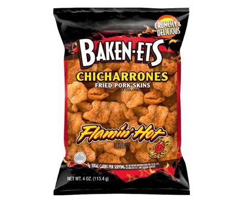 Bakenets Baken Ets Chicharrones Fried Pork Skins Flamin Hot Flavored 4