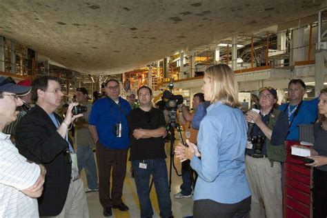 Cape Canaveral Fla Media Representatives Participate In A Post