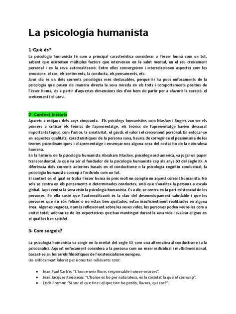 La Psicología Humanista Pdf