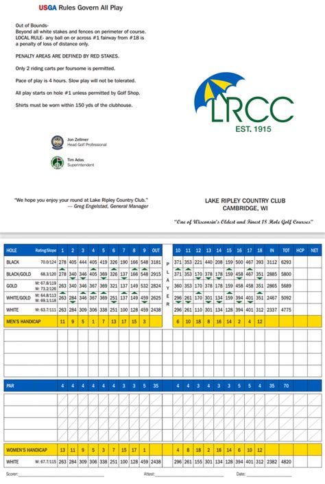 Golf Lake Ripley Country Club